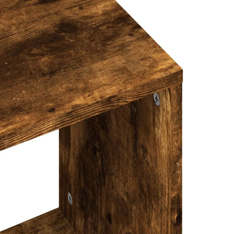 Lot de 2 tables d'appoint gigognes en bois d'ingénierie marron DEC040497