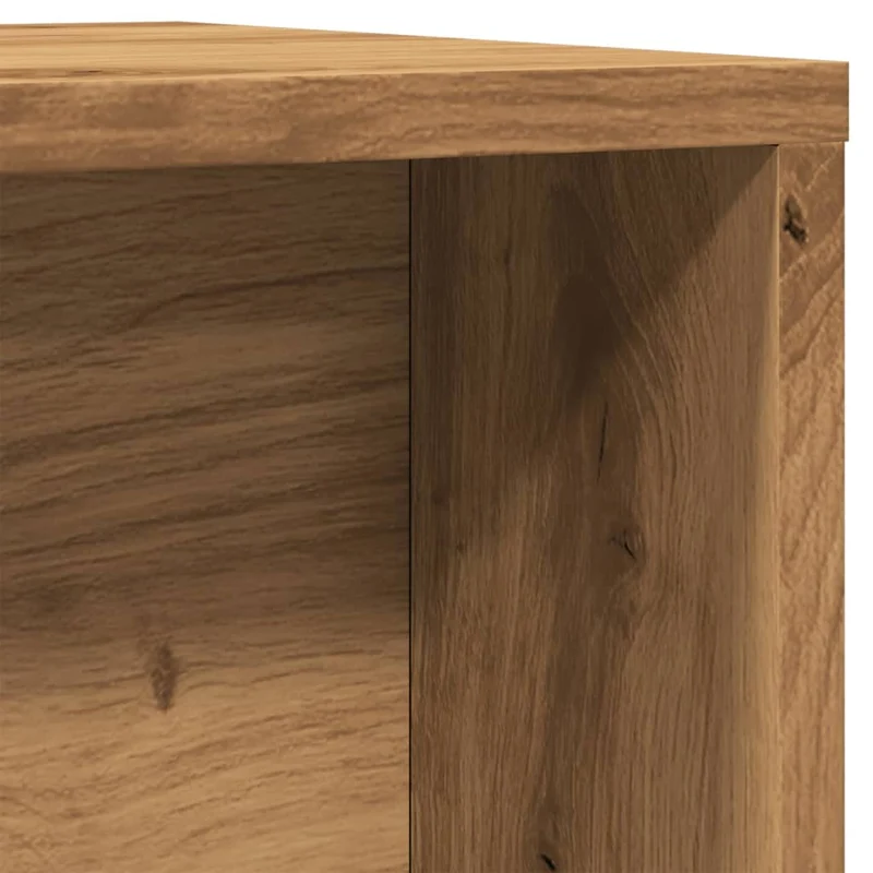 Lot de 2 tables d'appoint gigognes en bois d'ingénierie marron effet vieilli DEC040492