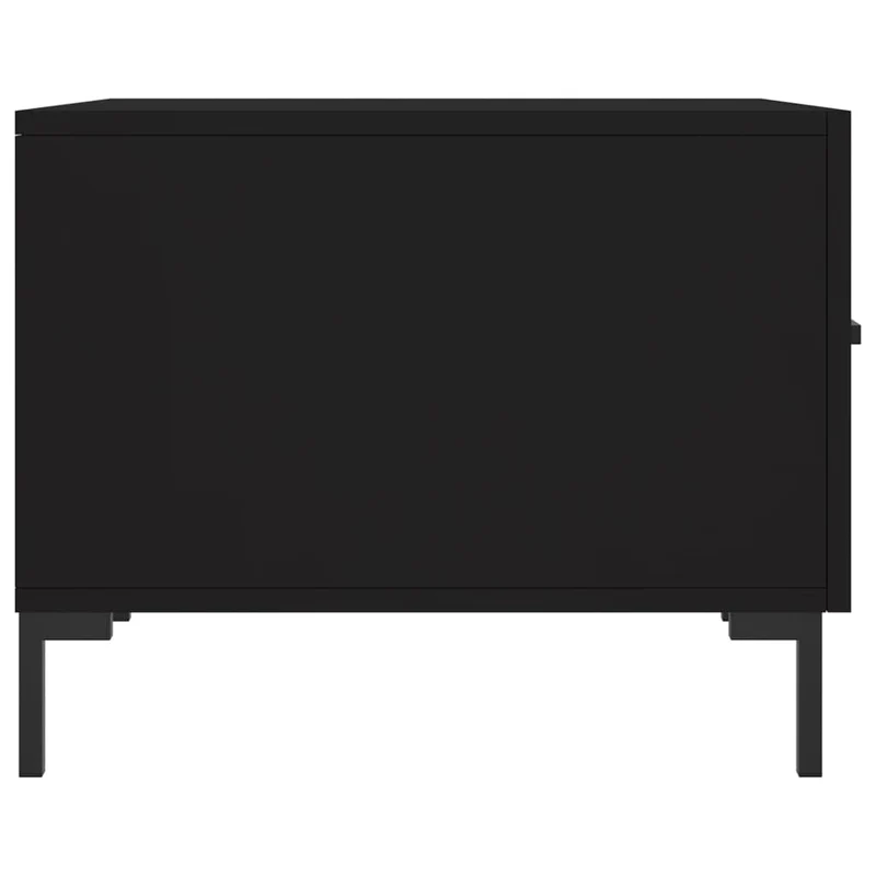 Lot de 2 tables de chevets avec tiroir 50 x 50 x 40 cm bois d'ingénierie noir et fer DEC040417