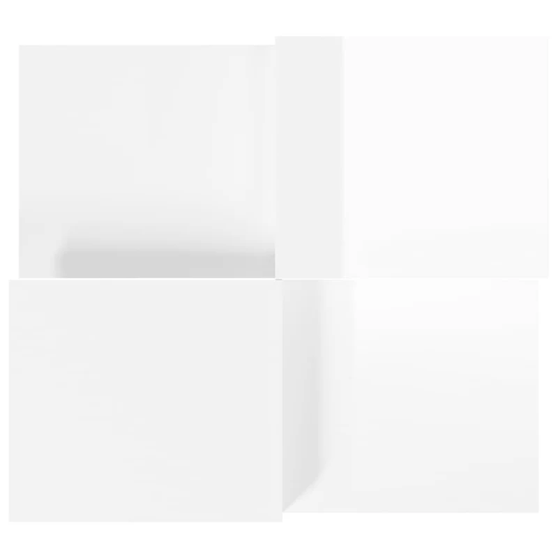 Lot de 2 tables basses de salon en bois d'ingénierie blanc brillant DEC040336