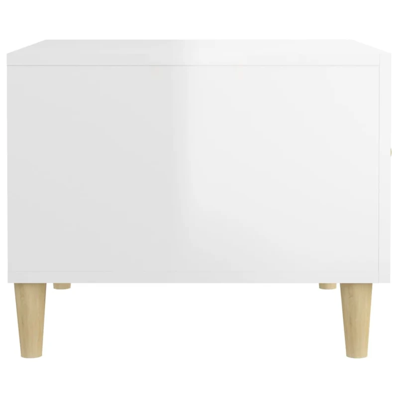 Lot de 2 tables basses tabls de chevet avec tiroir 50 x 50 x 40cm bois d'ingénierie blanc brillant DEC040327