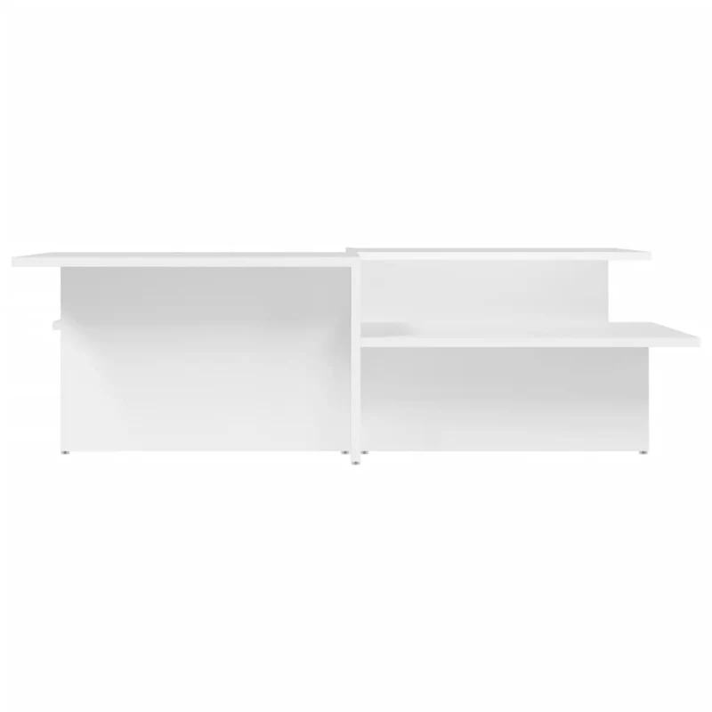 Lot de 2 tables basses de salon en bois d'ingénierie blanc brillant DEC040320