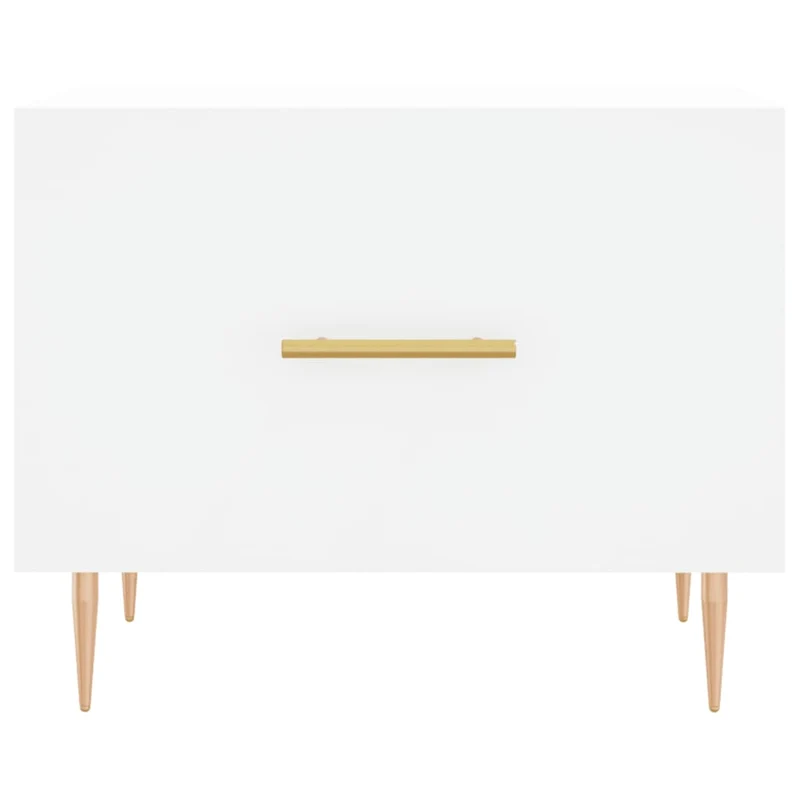 Lot de 2 tables de chevets avec tiroir 50 x 50 x 40 cm bois d'ingénierie blanc et fer DEC040312
