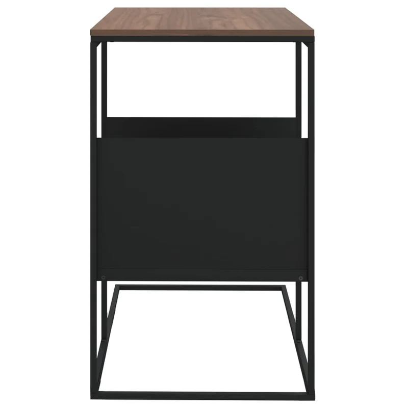 Table d'appoint en forme de C bout de canapé 55 x 36 x 59,5 cm bois d'ingénierie marron et fer DEC040295