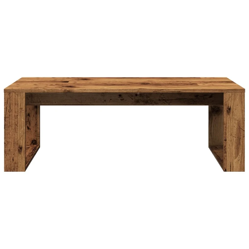 Table basse style rustique 102 x 50 x 35 cm bois d'ingénierie marron effet vieilli DEC040204