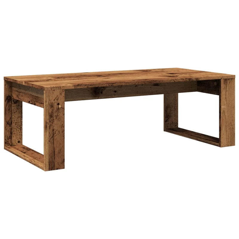Table basse style rustique 102 x 50 x 35 cm bois d'ingénierie marron effet vieilli DEC040204
