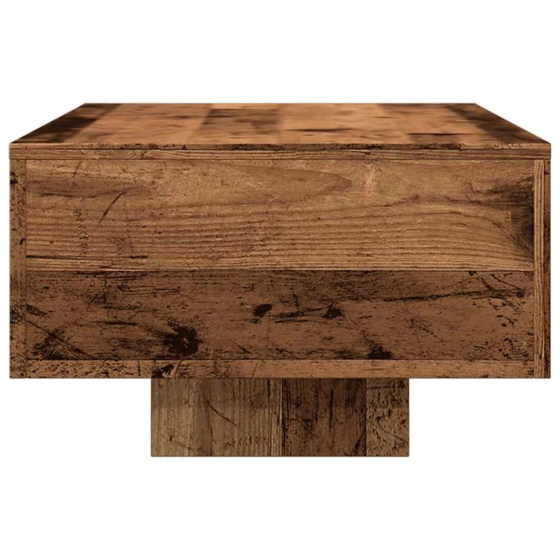 Table basse style rustique 100 x 49,5 x 31 cm bois d'ingénierie marron effet vieilli DEC040203