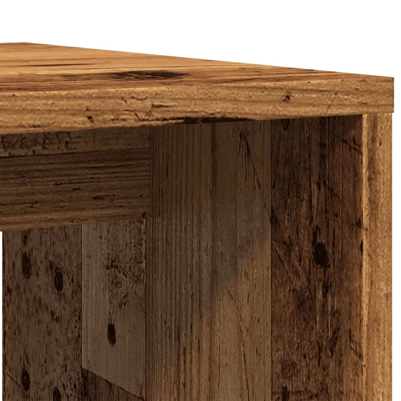 Lot de 2 tables d'appoint gigognes 100 x 48 x 40 cm bois d'ingénierie marron effet vieilli DEC040202
