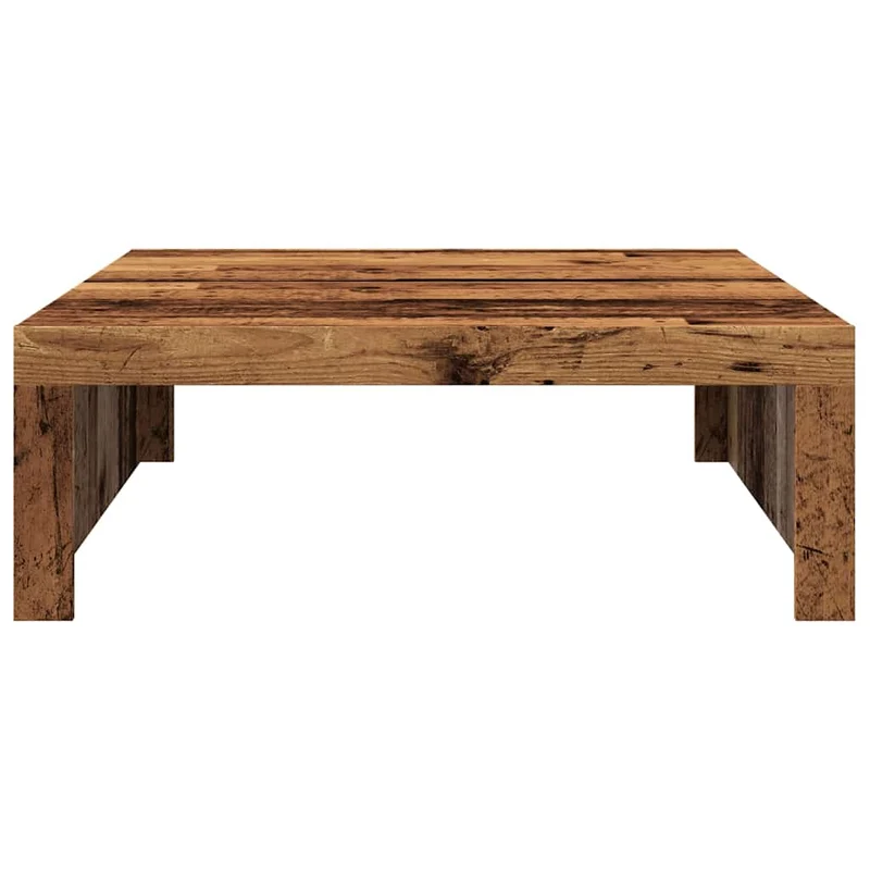 Table basse style rustique 100 x 100 x 35 cm bois d'ingénierie marron vieilli DEC040200