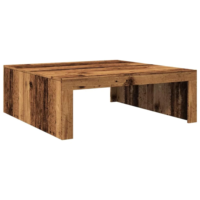 Table basse style rustique 100 x 100 x 35 cm bois d'ingénierie marron vieilli DEC040200