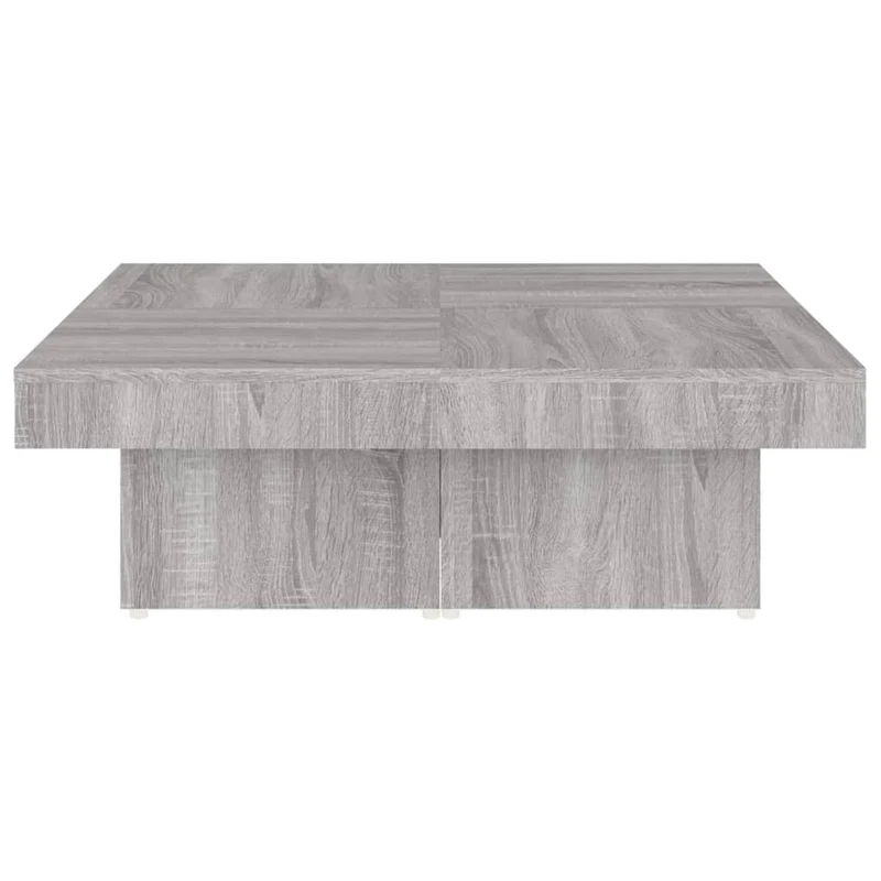 Table basse en 4 parties distinctes 90 x 90 x 28 cm bois d'ingénierie gris DEC040167