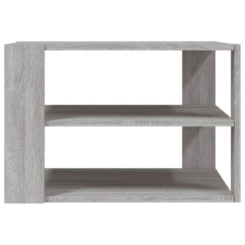 Table basse avec étagères 59,5 x 59,5 x 40 cm bois d'ingénierie gris DEC040052
