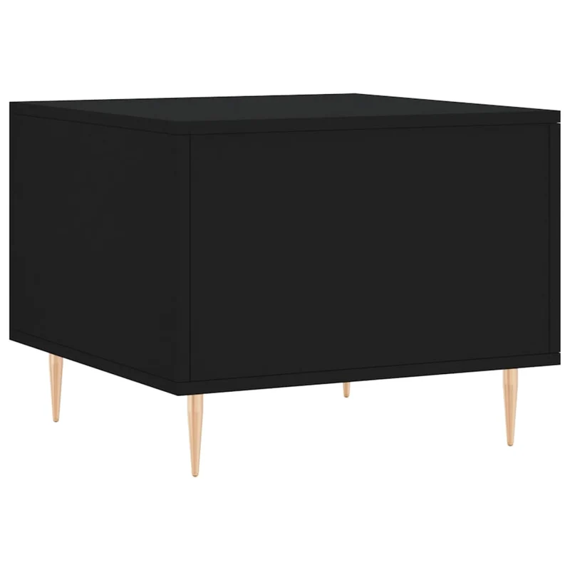Table basse avec tiroir design moderne et contemporaine 50 x 50 x 40 cm bois d'ingénierie noir et fer DEC039666