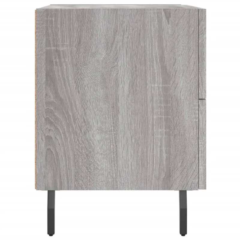 Table de chevet avec tiroirs 40 x 35 x 47,5 cm bois d’ingénierie gris et fer DEC034613