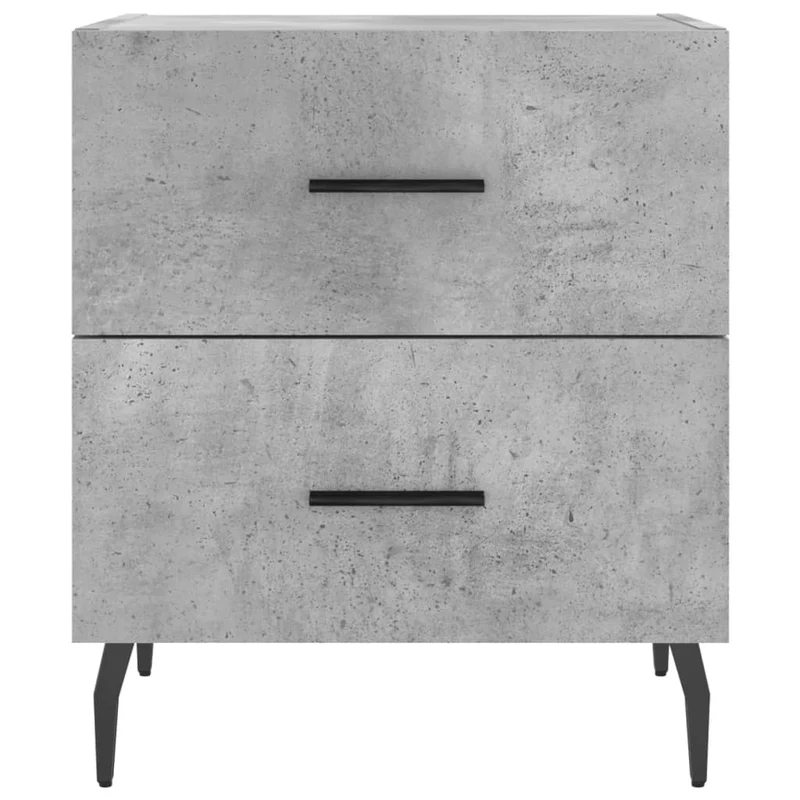Table de chevet avec tiroirs 40 x 35 x 47,5 cm bois d’ingénierie gris et fer DEC033986
