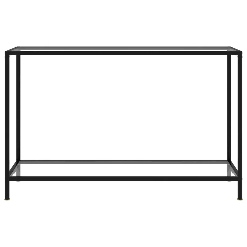 Table console simple 120 x 35 x 75 cm verre trempé transparent et acier DEC032264