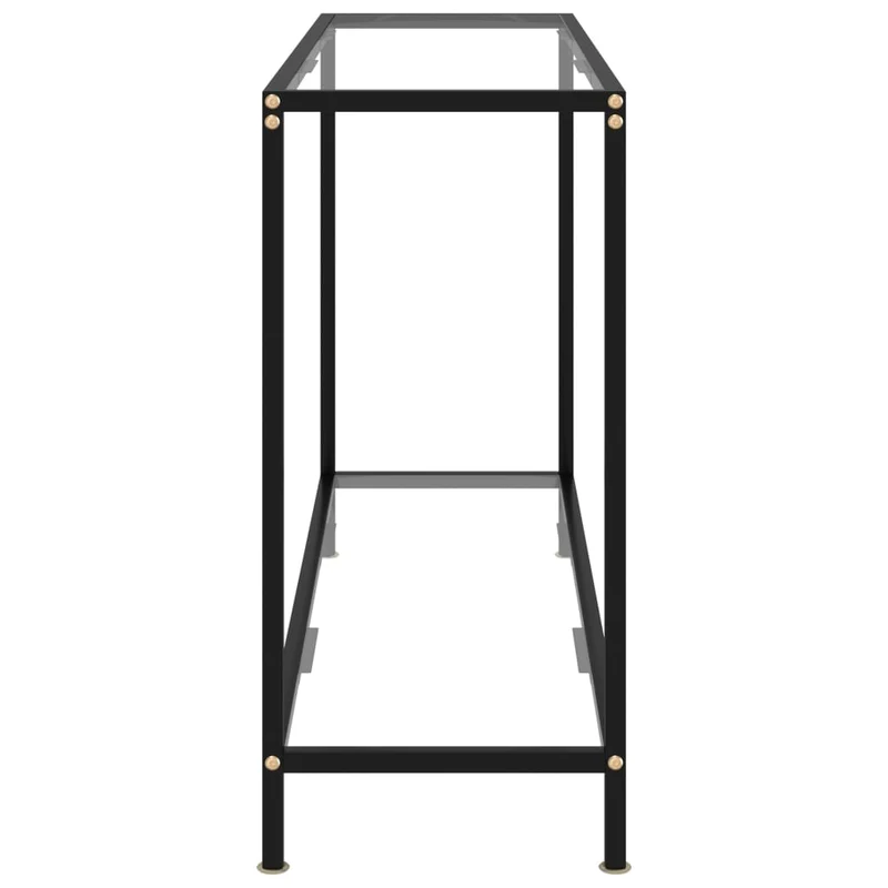 Table console simple 120 x 35 x 75 cm verre trempé transparent et acier DEC032264