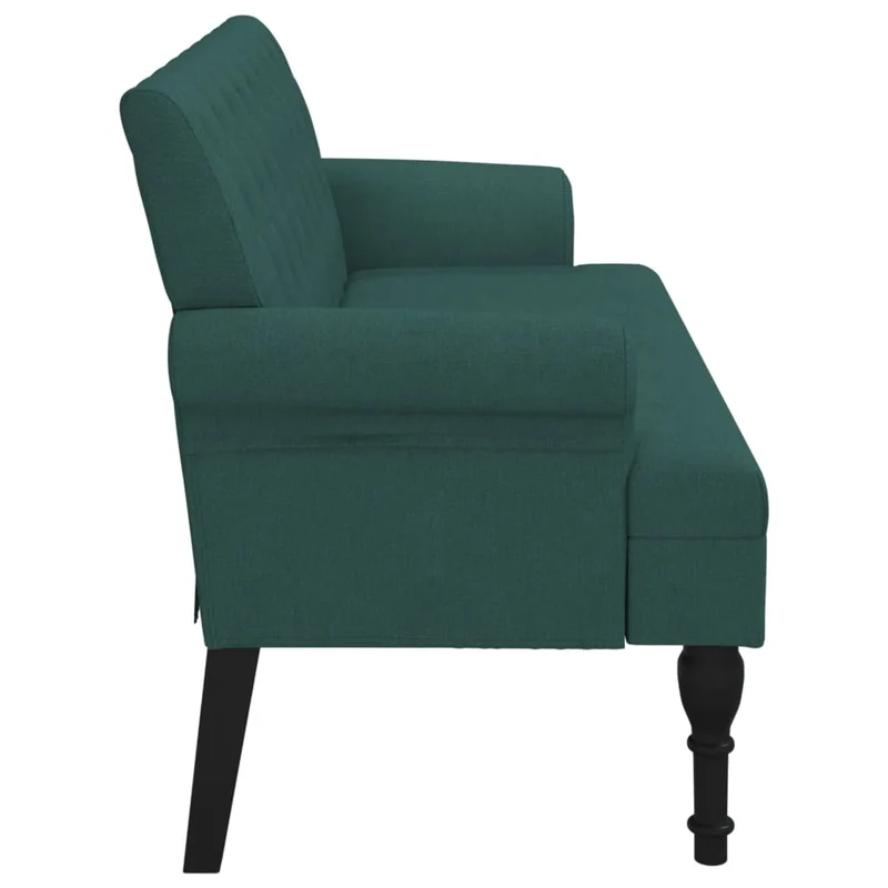 Banquette banc avec dossier capitonné accoudoirs 120 x 62 x 75,5 cm en tissu vert DEC024662