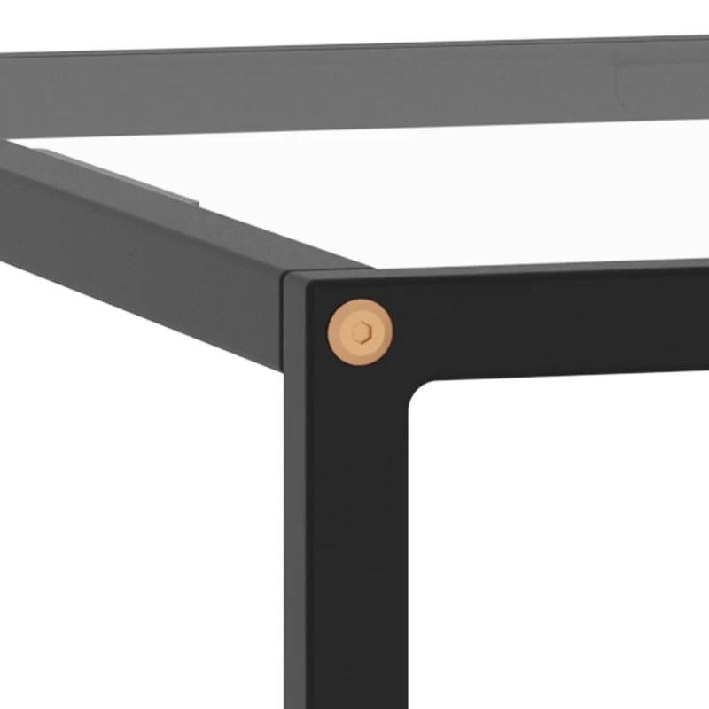 Table basse design moderne et contemporaine avec verre trempé et acier noir 80 x 80 x 35 cm DEC039887