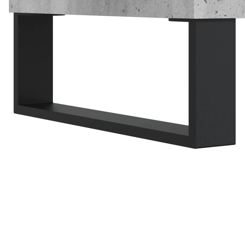 Table basse avec tiroir design moderne et contemporaine 90 x 50 x 36,5 cm bois d'ingénierie gris et métal DEC039377