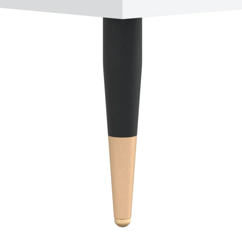 Table basse avec 2 compartiments design moderne 90 x 60 x 35 cm bois d'ingénierie blanc et fer DEC038029