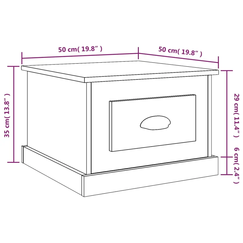 Table chevet table d'appoint avec tiroir design moderne 50 x 50 x 35 cm bois d'ingénierie blanc DEC037877
