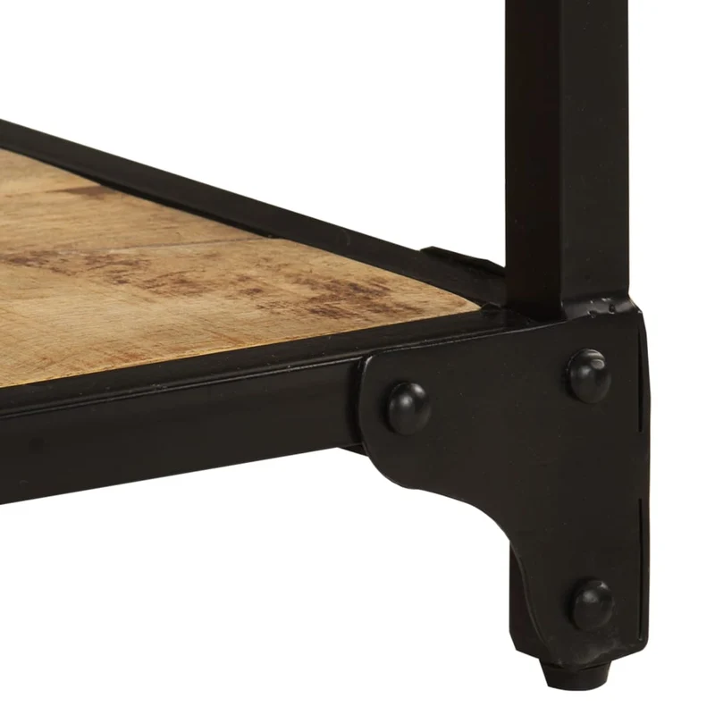 Table basse de salon design rustique industriel 90 x 45 x 35 cm bois de manguier et fer DEC037213