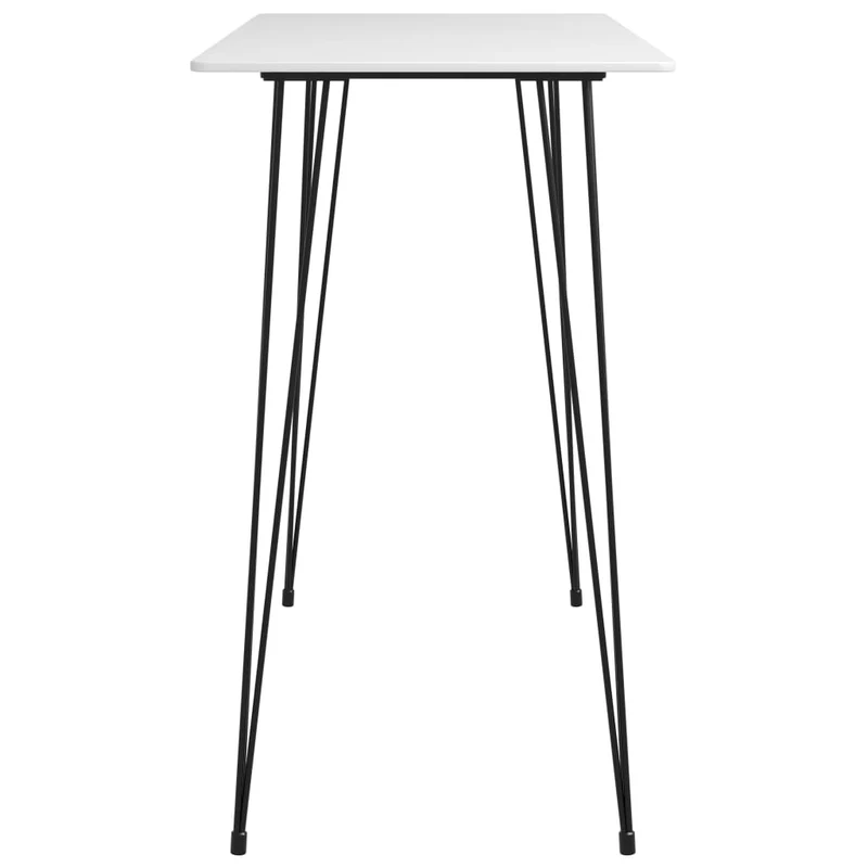 Table d’appoint multifonction style simple 120 x 60 x 105 cm MDF blanc et métal DEC036405