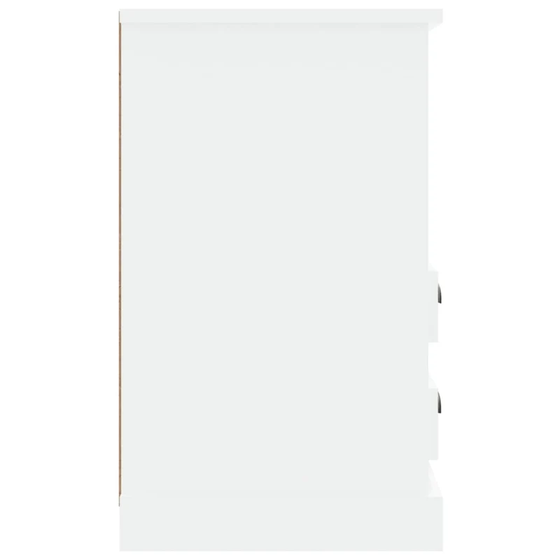 Table de chevet avec 2 tiroirs et compartiment ouvert 43 x 36 x 60 cm bois d'ingénierie blanc DEC033404