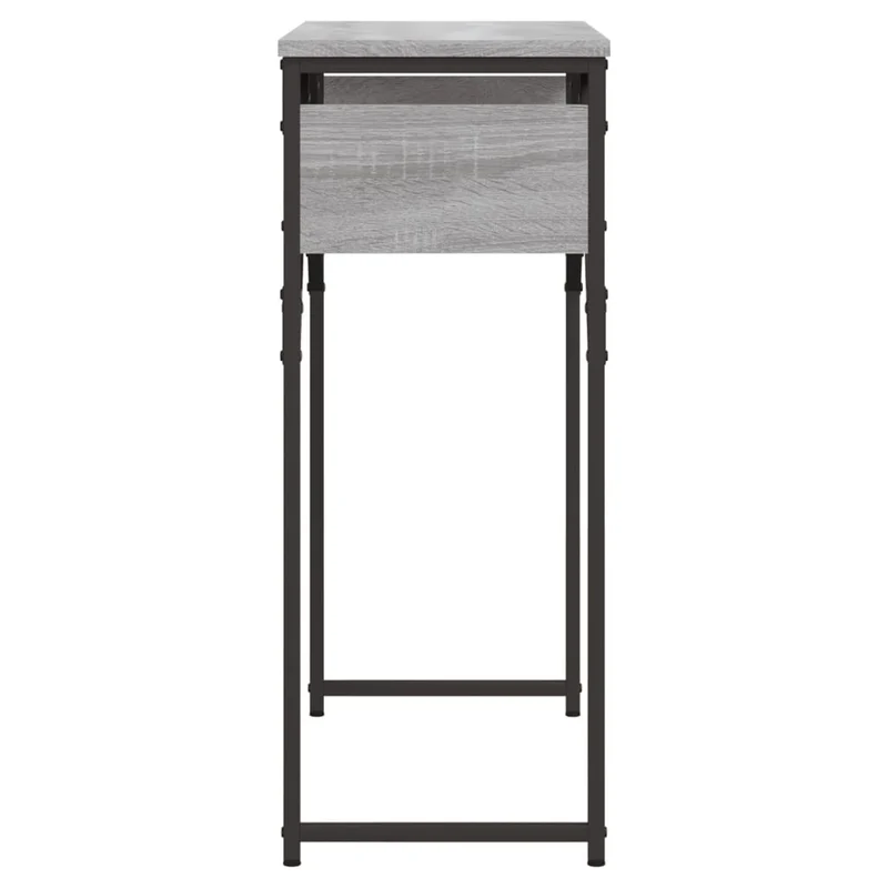 Table console avec étagère style industriel 75 x 30 x 75 cm bois d'ingénierie gris et métal DEC031656
