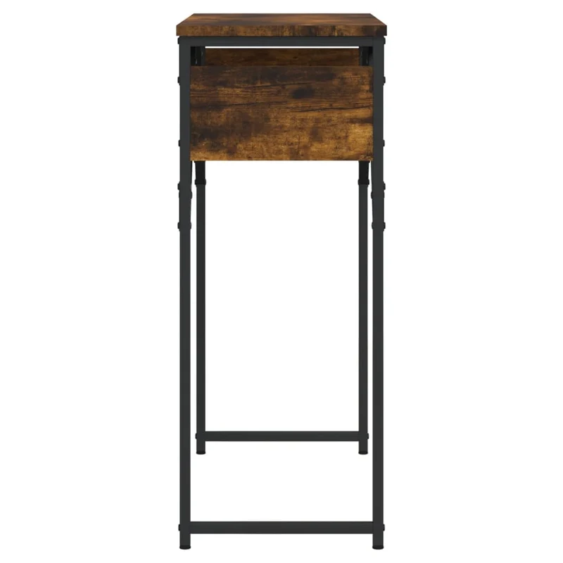 Table console avec étagère 75 x 30 x 75 cm bois d'ingénierie marron et métal DEC031641