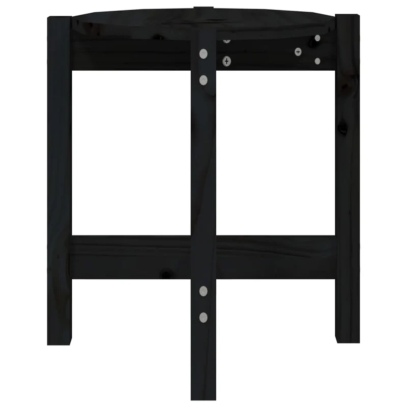 Table d'appoint design simple Ø 42,5 x 45 cm bois massif de pin noir DEC039898
