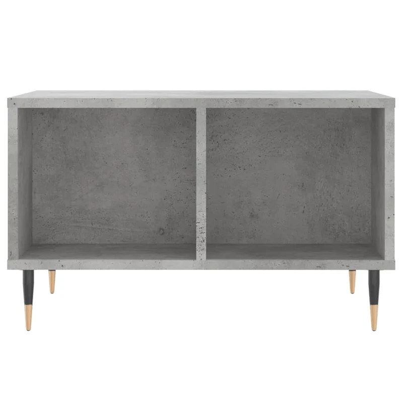 Table basse avec 4 compartiments design moderne 60 x 50 x 36,5 cm bois d'ingénierie gris et métal DEC039324