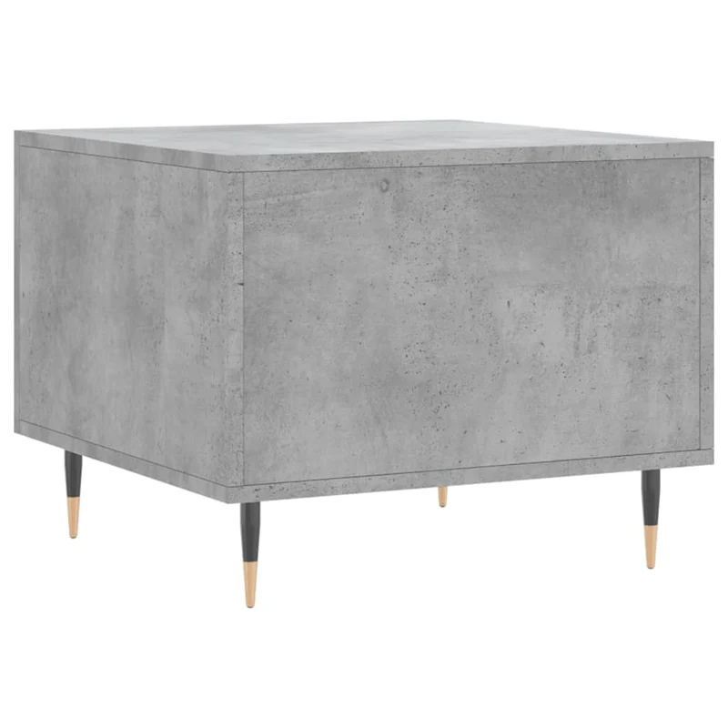 Table basse avec tiroir design moderne 50 x 50 x 40 cm bois d'ingénierie gris et fer DEC039295