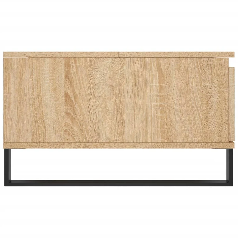 Table basse avec 2 compartiments design rustique industriel 90 x 60 x 35 cm bois d'ingénierie couleur chêne et métal DEC039071
