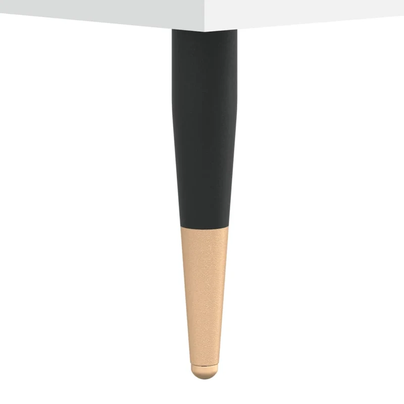 Table basse avec tiroir et étagères design moderne 90 x 49 x 45 cm bois d'ingénierie blanc et métal DEC037990