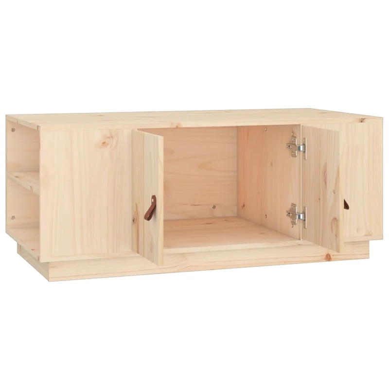 Table basse de salon design rustique 100 x 50 x 41 cm bois massif de pin non traité DEC036936