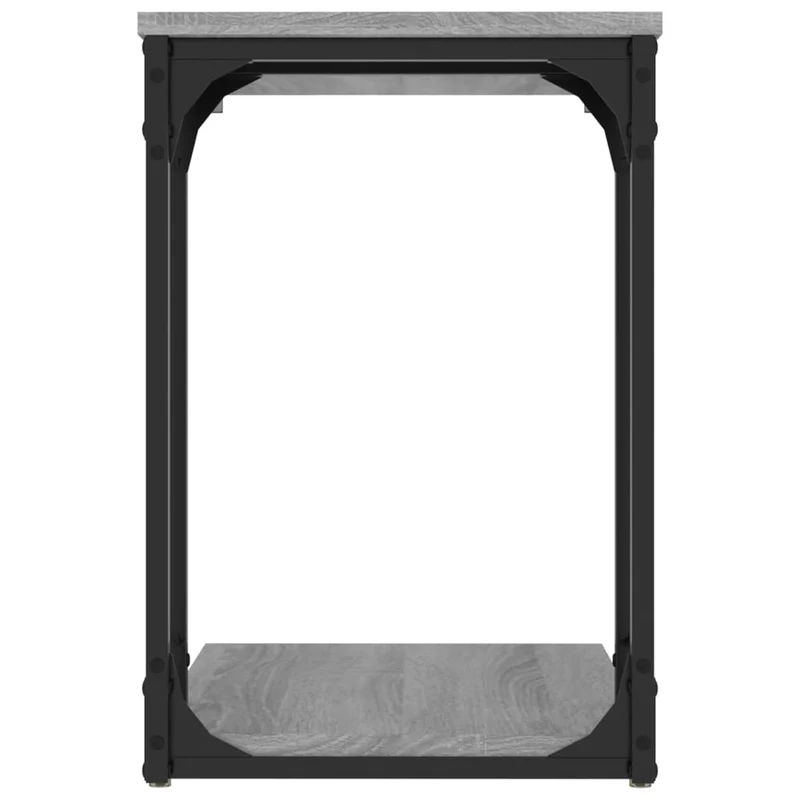 Table d'appoint bout de canapé forme de C 50 x 35 x 52 cm bois d'ingénierie gris et acier DEC032532
