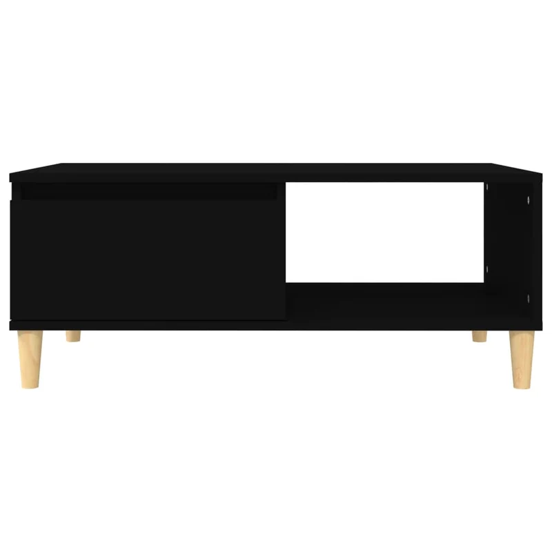 Table basse avec tiroir design moderne 90 x 50 x 36,5 cm bois d'ingénierie noir DEC039823