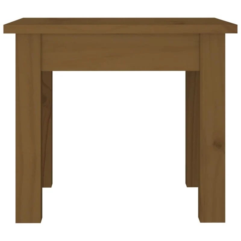 Table basse design rustique 35 x 35 x 30 cm bois massif de pin couleur marron miel DEC039477