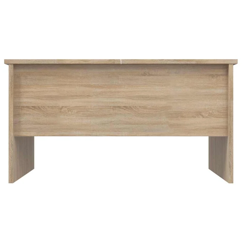 Table basse deux compartiments de rangement cachés design moderne 80 x 50 x 42,5 cm bois d'ingénierie couleur chêne DEC039000