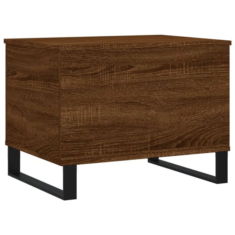 Table basse avec plateau relevable design rustique 60 x 44,5 x 45 cm bois d'ingénierie marron et métal DEC038709