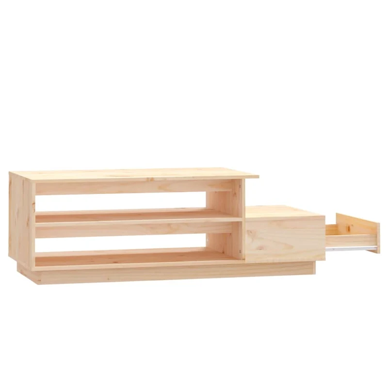 Table basse de salon design rustique 120 x 50 x 40,5 cm bois massif de pin non traité DEC037015