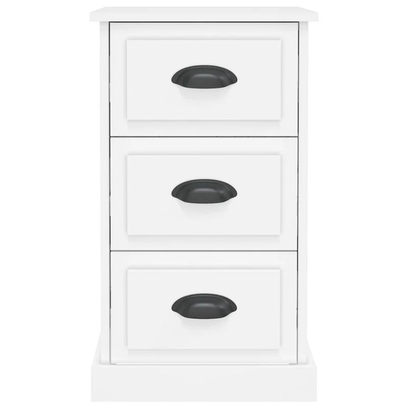 Table de chevet avec 3 tiroirs 39 x 39 x 67 cm bois d'ingénierie blanc DEC033326