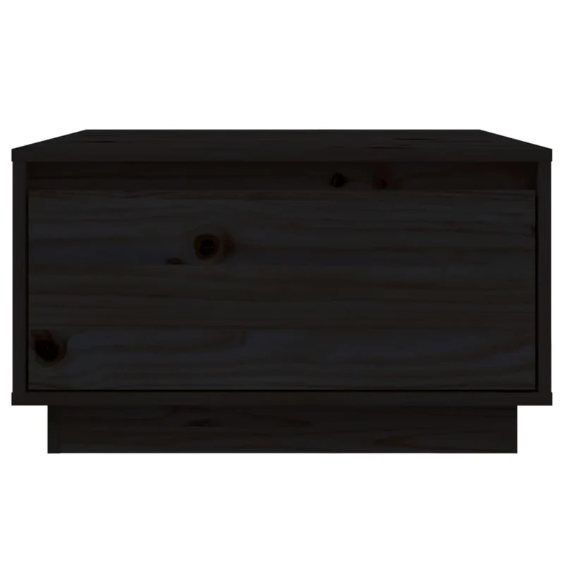 Table basse avec tiroir design rustique moderne 55 x 56 x 32 cm bois massif de pin noir DEC039695