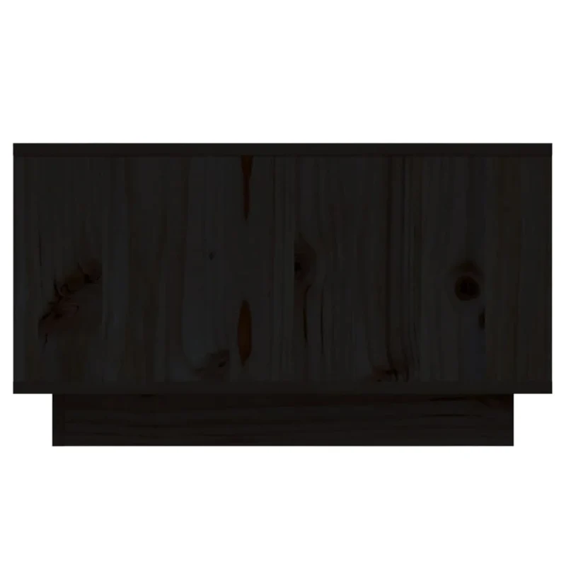 Table basse avec tiroir design rustique moderne 55 x 56 x 32 cm bois massif de pin noir DEC039695
