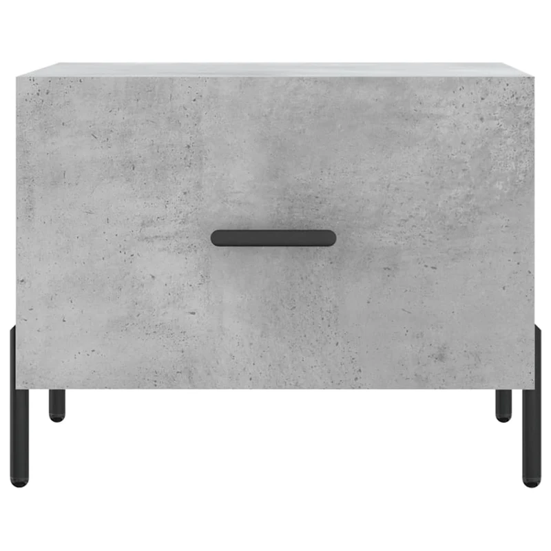 Table basse avec tiroir design moderne 50 x 50 x 40 cm bois d'ingénierie gris et fer DEC039293