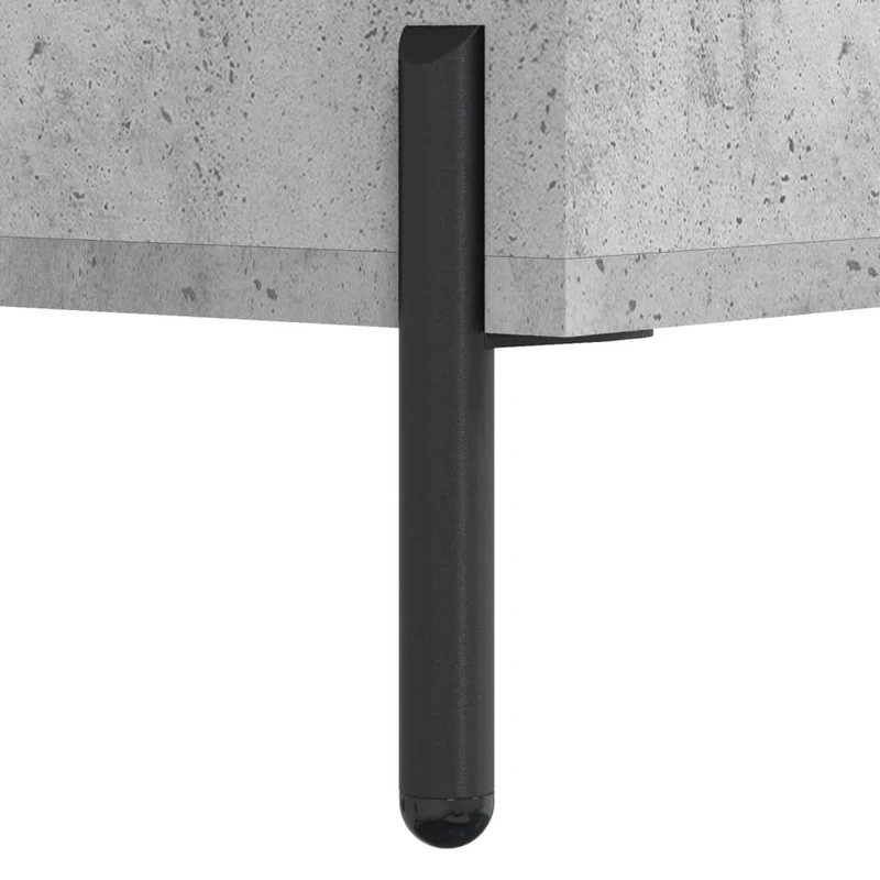 Table basse avec tiroir design moderne 50 x 50 x 40 cm bois d'ingénierie gris et fer DEC039293