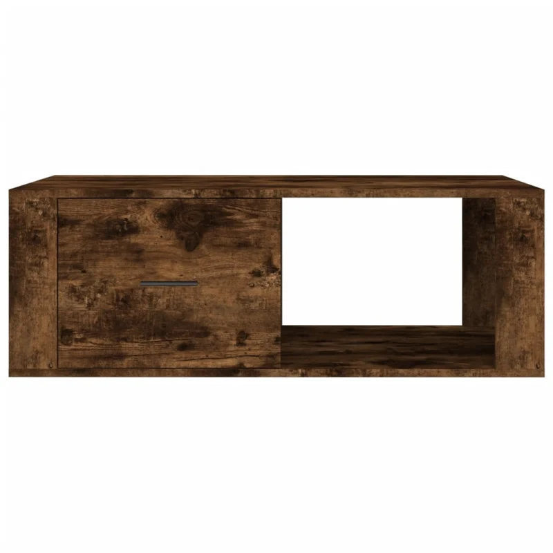 Table basse avec tiroir design rustique 100 x 50,5 x 35 cm bois d'ingénierie marron DEC038313