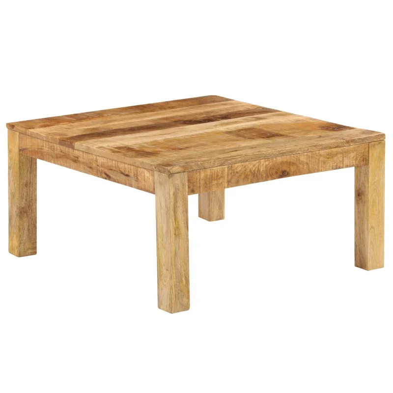 Table basse de salon design rustique 80 x 80 x 40 cm bois de manguier massif DEC037196